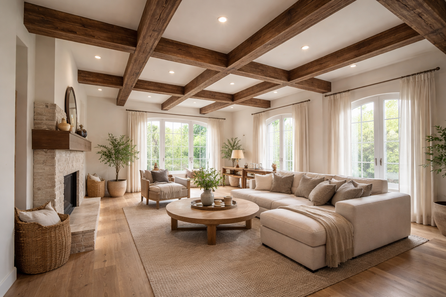 Techo con vigas de poliuretano